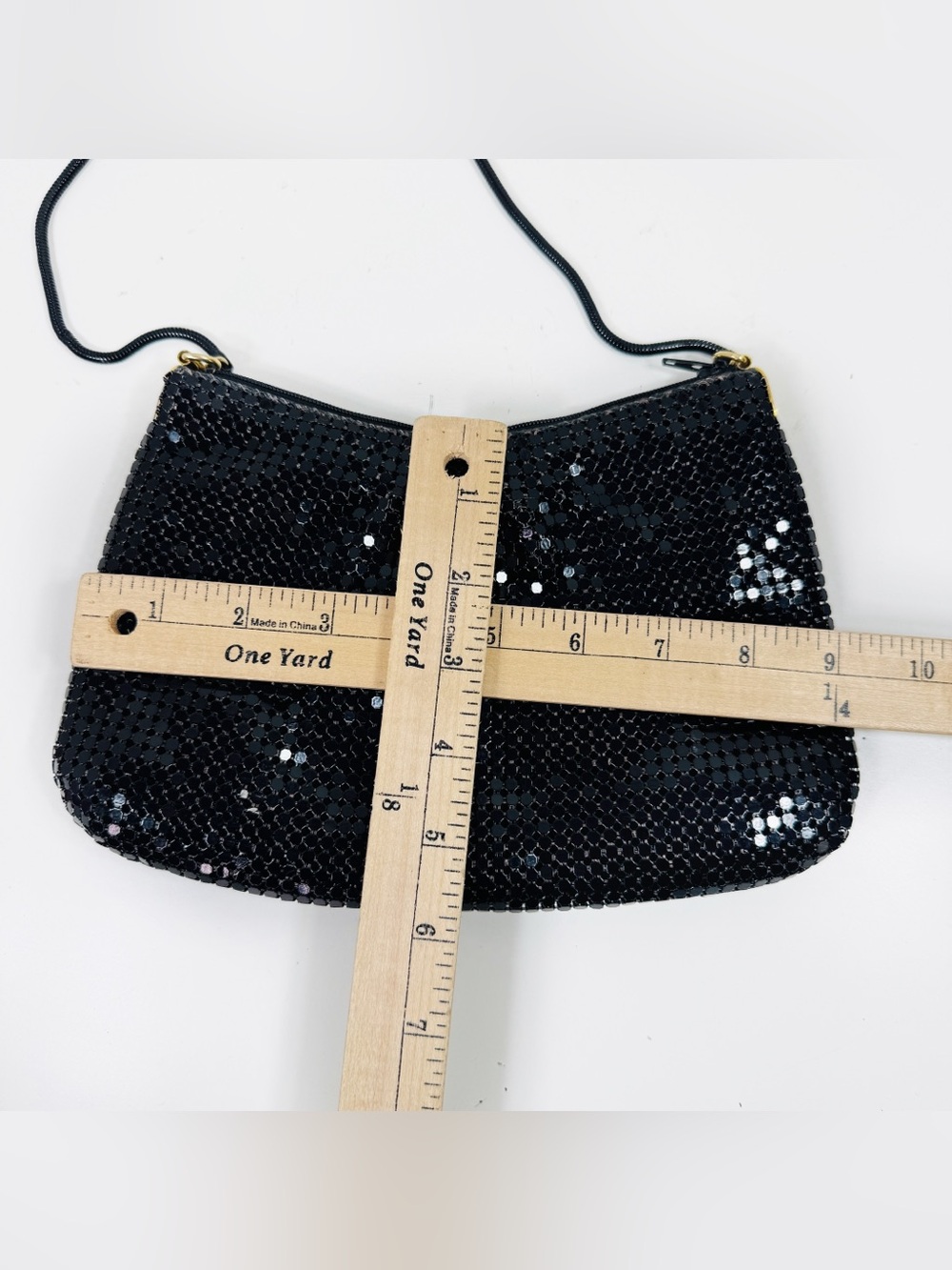 Black Chainmail Crossbody Shoulder Evening Bag - Picture 5 of 7
